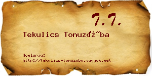 Tekulics Tonuzóba névjegykártya